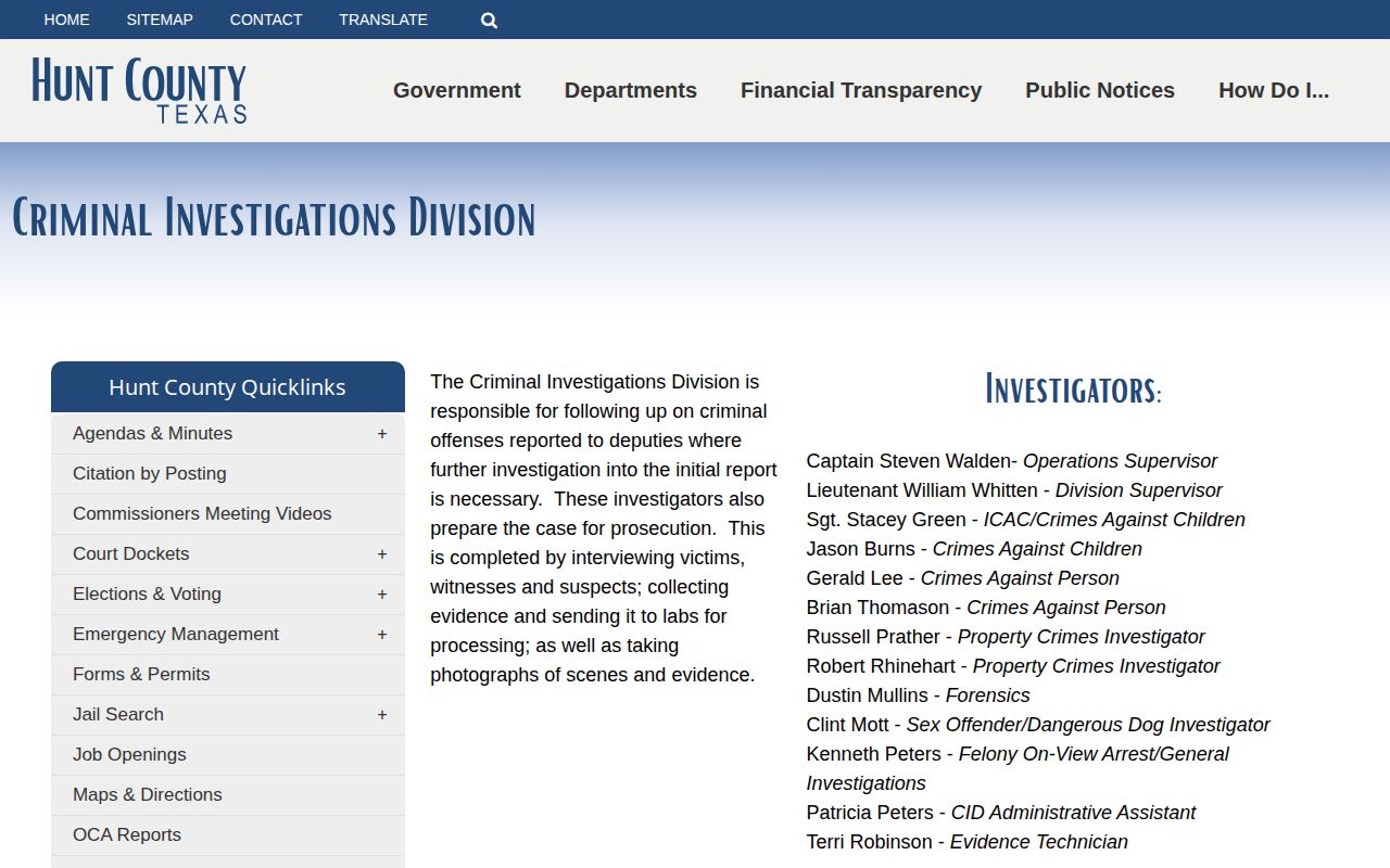 Hunt County released inmate mugshot records request route